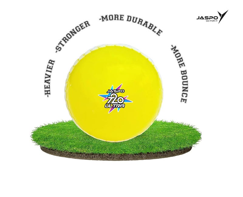 jaspo T-20 Ultra Practice Cricket Ball/Wind Balls (125-130 GMS) for - Indoor & Outdoor Street & Beach Cricket (Pack of 6) (Yellow) - Image 3