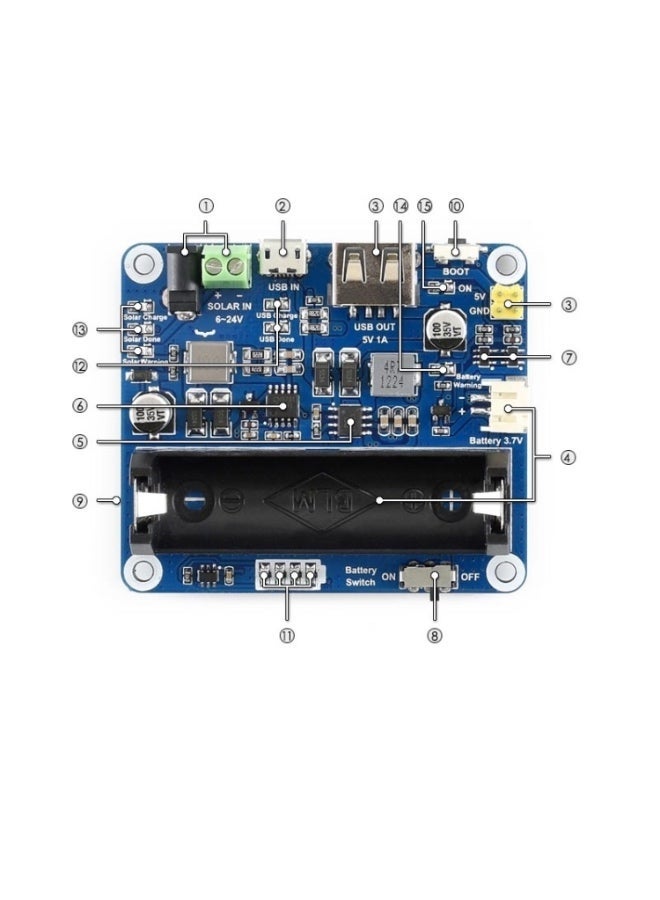 ويف شير وحدة إدارة طاقة شمسية من Waveshare مخصصة للألواح الشمسية بجهد يتراوح بين ‎6V‎ إلى ‎24V‎ - Image 5