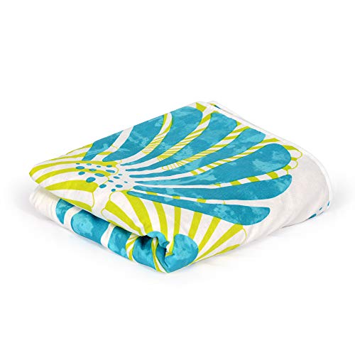 Divine Casa Glace Cotton 120 GSM Reversible Lightweight Printed Double Bed AC Dohar Blanket Quilt - Lime Green and Brown| TC - 120 - Image 1