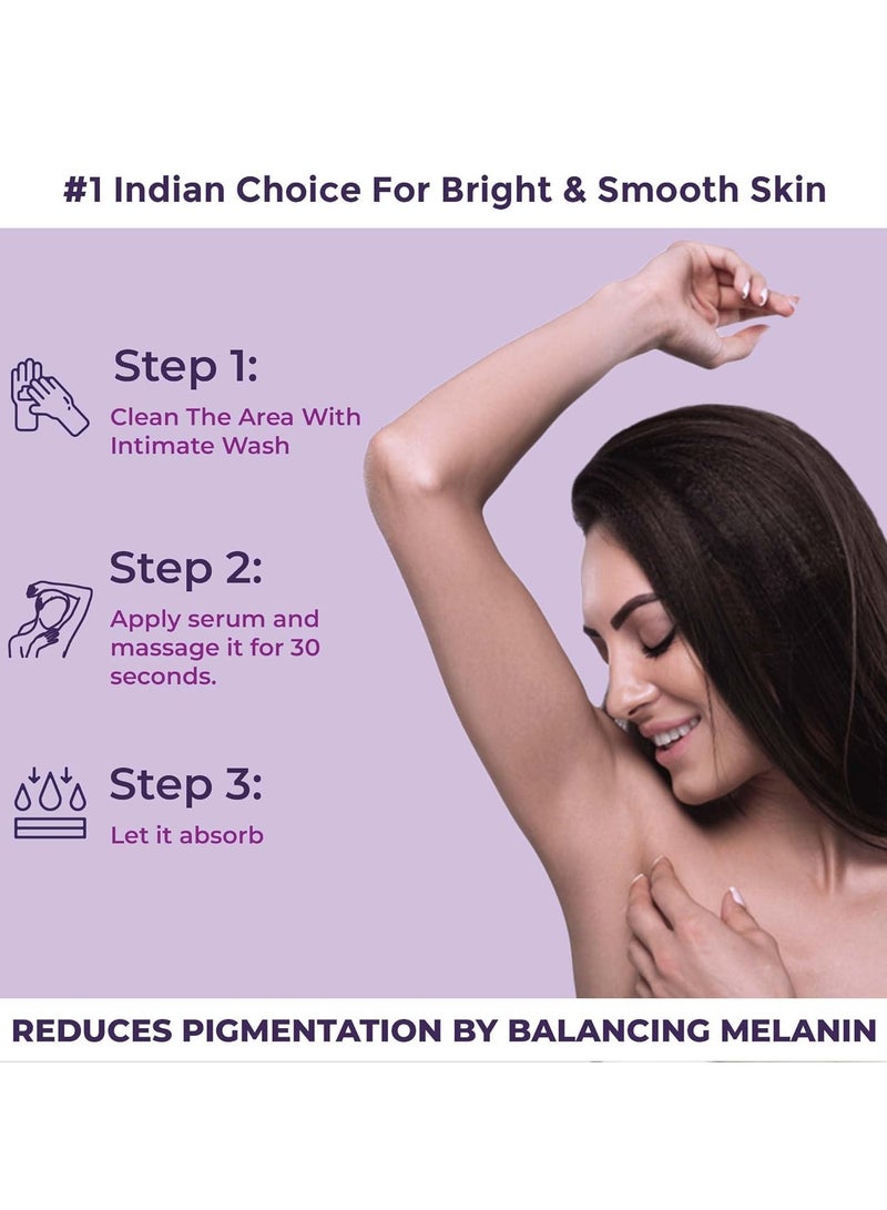 Sanfe Spotlite Sensitive Body Serum For Dark Underarms, Inner Thighs and Sensitive Areas | 10X Powerful, Enriched with 2% Glyoclic Acid, Alpha Arbutin, Niacinnamide| For Dark Intimate Patches, Detanning, Anti Aging and Skin | Helps in Depigmentation & Long Moisture - 50gm | For Indian Women Skin - Image 5