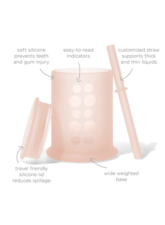 Olababy Silicone Training Cup with Straw Lid | Babies Water Drinking Cup | 6+ Mo Infant To 12-18 Months Toddler | Sippy Cup For Kids & Smoothie Cup | Baby Led Weaning (Coral, 5 oz) - Image 2