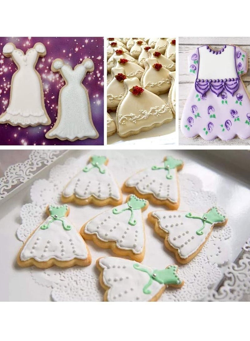 Y&D 6 Piece Stainless Steel Mini Cookie Cutter Mold Set Dress Shape Cartoon Skirt Baking Design Pastry Cake Fudge Tool - Image 3