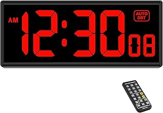 Soobest Soobest Digital Wall Clock Timer for Home Gym with Seconds, Large LED Clock Auto DST Dimmer  - Image 1