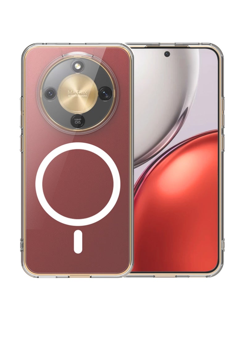 إكس ليفيل جراب مغناطيسي لهاتف Honor X9d، متوافق مع MagSafe، غطاء واقٍ مقاوم للصدمات، ظهر شفاف مقاوم للخدش، غطاء واقٍ رفيع للهاتف، مضاد لبصمات الأصابع (شفاف) - Image 1