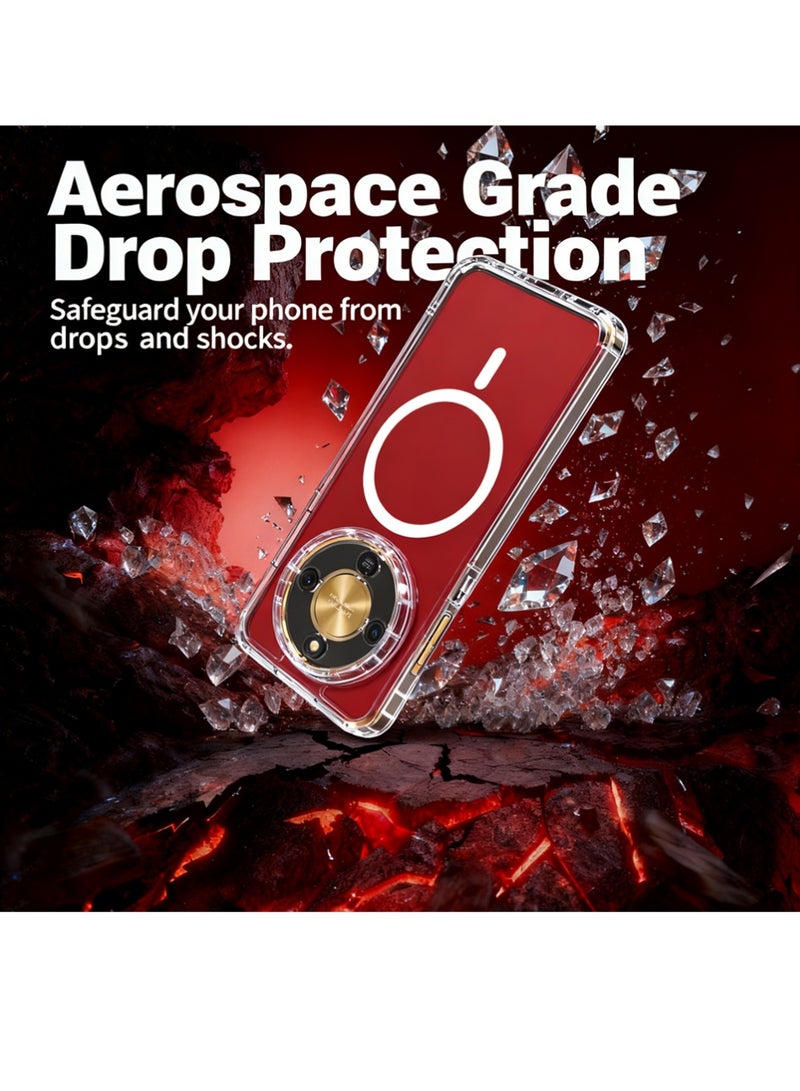 إكس ليفيل جراب مغناطيسي لهاتف Honor X9d، متوافق مع MagSafe، غطاء واقٍ مقاوم للصدمات، ظهر شفاف مقاوم للخدش، غطاء واقٍ رفيع للهاتف، مضاد لبصمات الأصابع (شفاف) - Image 3