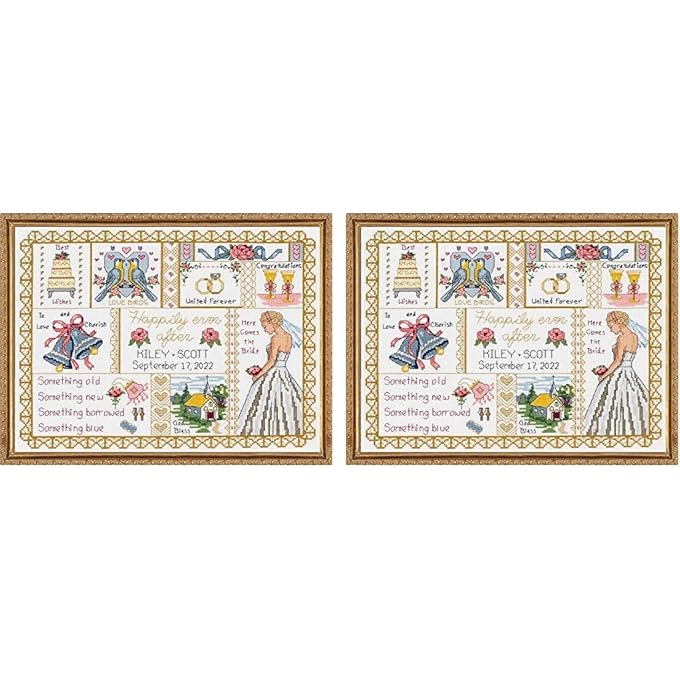 14 Count Wedding Collage Counted Cross Stitch Kit, 13-1/4-Inch by 10-Inch (Pack of 2)