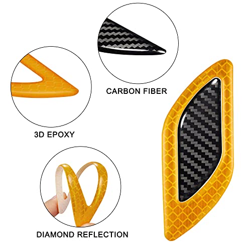 Allure Auto® Carbon Fiber Graphic Car Reflective Sticker,Warning Sign Bumper Door Fender Hood Anti-Scratch Cover Decal(Yellow) for Tata Altroz - Image 3
