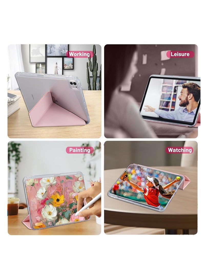 TIGER iPad Pro 11 Case 2024 (5th Generation, M4) – Pencil Holder, Adjustable Stand, Auto Sleep/Wake, Supports Apple Pencil Pro/USB-C Charging, Premium Pink Protection - Image 5