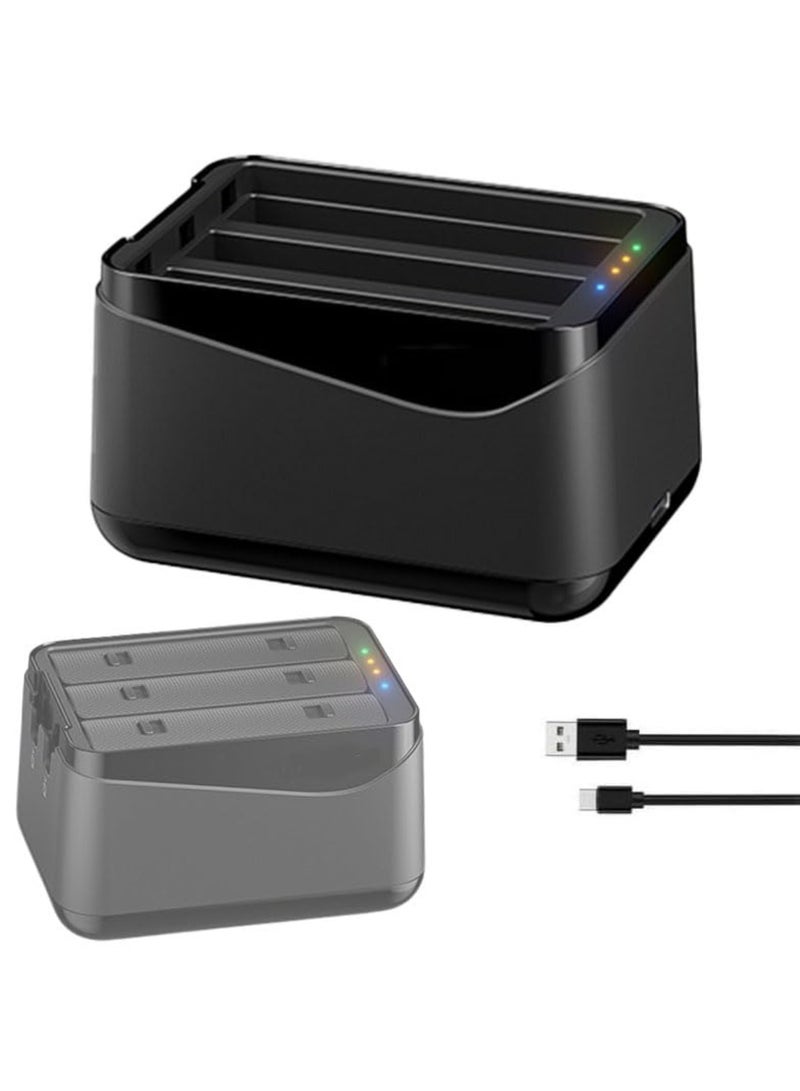Battery Charger for Insta 360 x5,Charging Case for Insta 360 x5,Intelligent Fast Charging 3 Batteries at The Same Time,2 SD Card Slots, Automatic Pop-Up Design (Black)  - Image 1