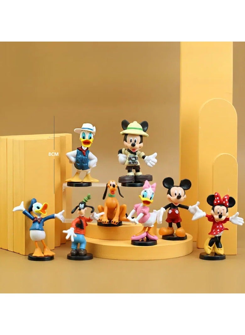 عام مجموعة مickey وMinnie وDonald Duck من 8 قطع: دمى يدوية الصنع، ألعاب كرتونية، زينة شخصيات PVC، هدايا جمع ألعاب كرتونية مبتكرة، هدايا أعياد الميلاد والعطلات - Image 2