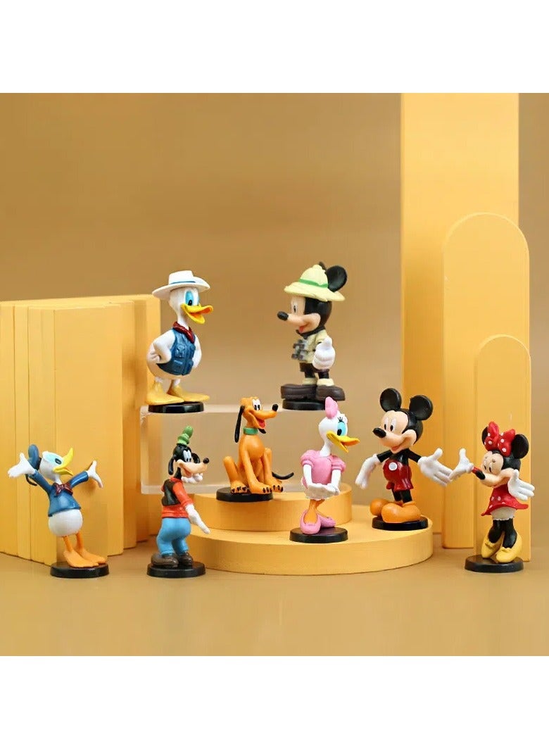 عام مجموعة مickey وMinnie وDonald Duck من 8 قطع: دمى يدوية الصنع، ألعاب كرتونية، زينة شخصيات PVC، هدايا جمع ألعاب كرتونية مبتكرة، هدايا أعياد الميلاد والعطلات - Image 3
