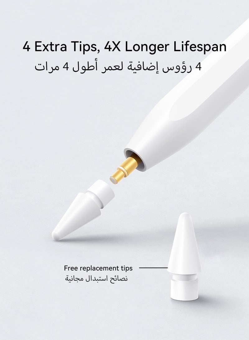 JOYROOM Active Digital Stylus Pen Pencil 2nd Generation iPad Pen,Featuring Zero Latency,Palm Rejection,Precise Touch Functionality,Anti-Jump Technology,and Tilt Sensitivity,For Apple iPad 2018 And Newer Versions White - Image 5