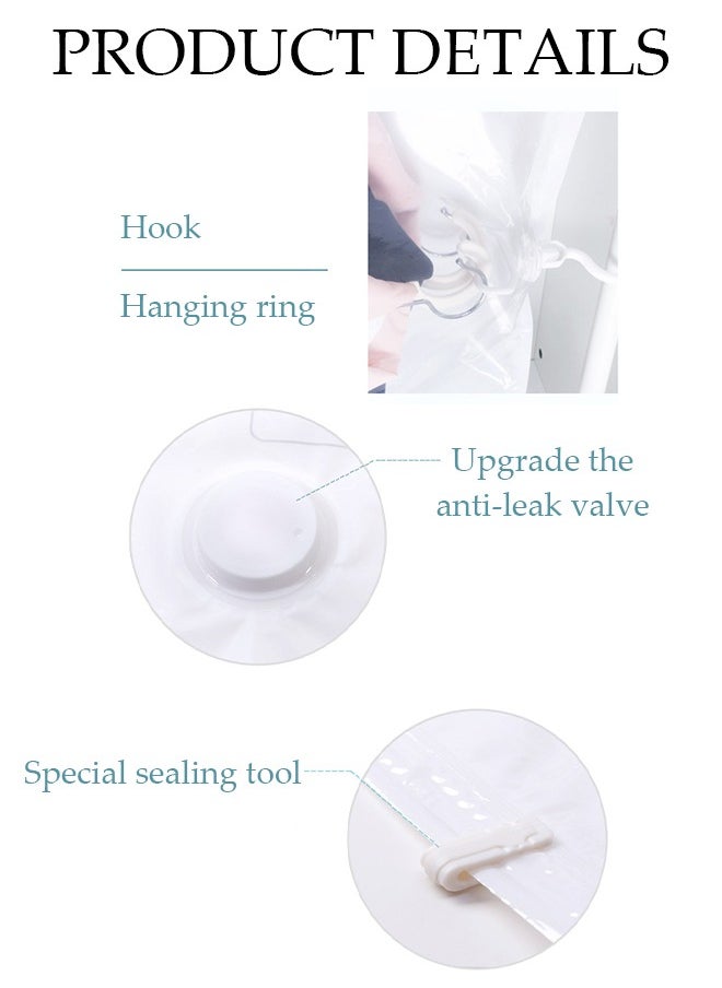 5 Pcs Hanging Vacuum Storage Bags，Vacuum Compressed Sealer Bags Reusable Organizer Bag，With Manual Air Pump,Used For Storing Clothes, Mattresses, Blankets, Bed Sheets(2 Large, 3 Medium)