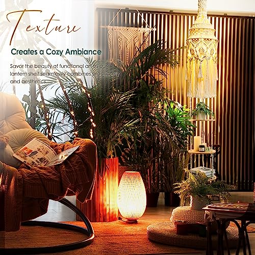 ANROYE 3-Tier Cotton Macrame Hanging Light Fixture Shelf, Boho Corner Pendant Lamp Shade Shelves, Farmhouse Ceiling Plant Hanger Indoor Decor for Women Bedroom Christmas Gift - Image 5
