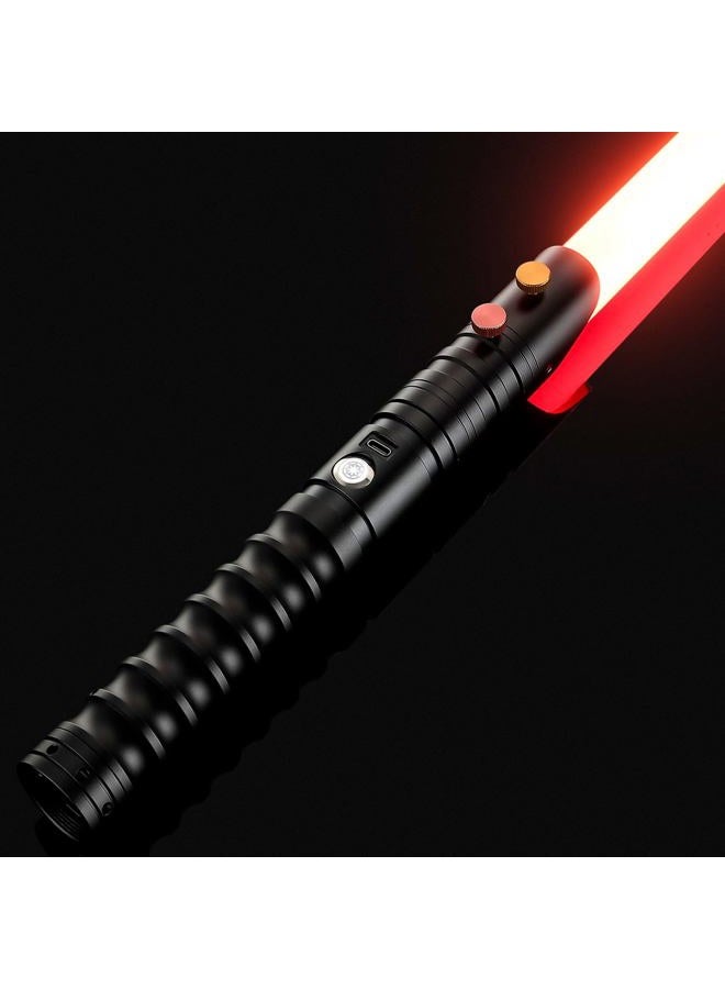 CVCBSER FX Dueling Lightsaber RGB 16 Colors Changeable Premium Aluminium Alloy Hilt Light Saber with 12 Mode Sound Force Toy (Black, Large, Over 12 Years Old, PC Blade, Metal Aluminum Hilt) - Image 1