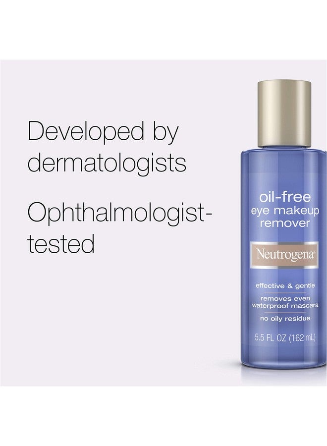 Neutrogena Oil Free Liquid Eye Makeup Remover Residue Free Non Greasy Gentle & Skin Soothing Makeup Remover Solution With Aloe & Cucumber Extract For Waterproof Mascara 5.5 Fl. Oz - Image 3