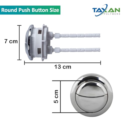 TAXAN POLYMERS TAXAN Universal One-Piece Toilet Repair Kit | Dual Flush Valve (8 Inch), Adjustable Inlet Valve & Chrome 58 mm Dual Push Button | Full Tank Internal Fitting Set - Image 5