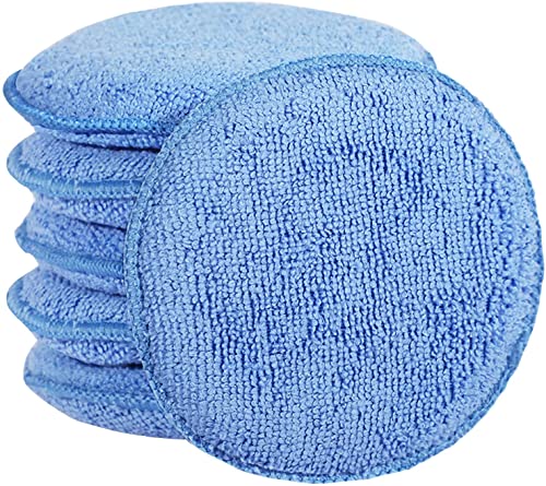 FONAROLL Microfiber Wax Applicator Pads, Car Wax Applicator, Buffing & Detail Polishing Foam Pads for Car Cleaning and Fine Polishing (5" Diameter, 6 Pack)… - Image 1