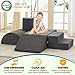 jela Kids Foam Climbing Blocks 6Pcs Soft Play Equipment Toddler Climbing Toys Indoor Soft Play Climbing Set Lightweight Climbing Blocks for Babies Crawling Foam Playset Miss Fabric Darkgrey - Image 3