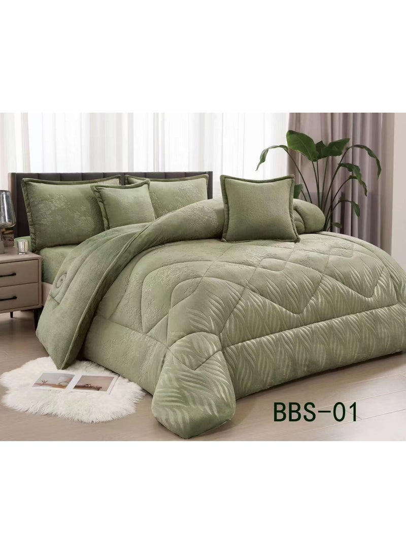 مون مفرش نفرين نظام وجهين فرو عل مخمل ناعم نظام 6قطع حشوه ممتازة وعملي /King size230*250cm - Image 1