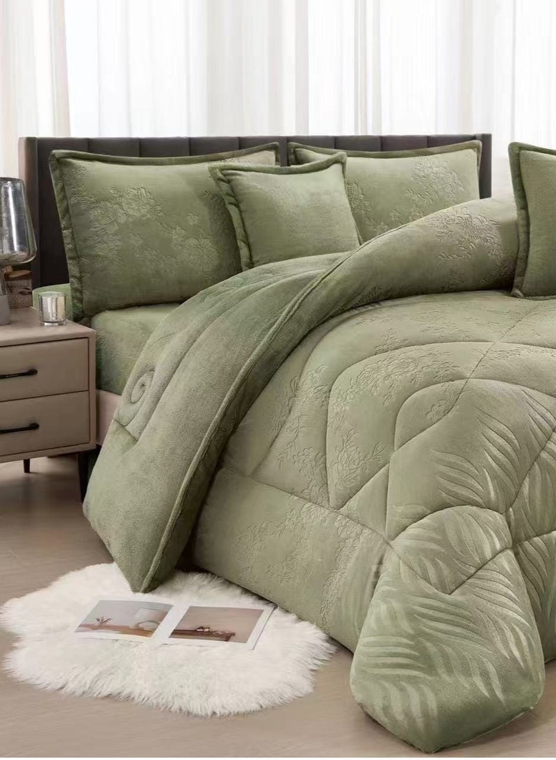 مون مفرش نفرين نظام وجهين فرو عل مخمل ناعم نظام 6قطع حشوه ممتازة وعملي /King size230*250cm - Image 2