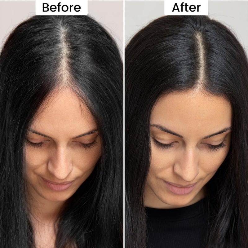 VOLLUCK Root Touch up Powder, Instant Hairline Powder for Thinning Areas and Gray Hair Coverage, Natural and Non-greasy Root Cover up for Women and Men (Black, 0.14 Ounce) - Image 5