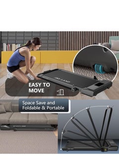 Sky Land Foldable Treadmill for Home Use | Under-Desk Walking Pad with 2HP Quiet Motor | 1-12km/h Speed | Compact Running/Walking Machine with LED Display, Remote Control, & Max 100kg Capacity – EM-1305  - Image 3