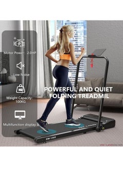 Sky Land Foldable Treadmill for Home Use | Under-Desk Walking Pad with 2HP Quiet Motor | 1-12km/h Speed | Compact Running/Walking Machine with LED Display, Remote Control, & Max 100kg Capacity – EM-1305  - Image 2