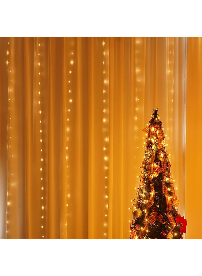 erorex 300 Led 9.8Ft X9.8Ft Warm White Fairy Lights Indoor Outdoor Waterproof Usb Powered 8 Lighting Modes Curtain String Lights - Image 4