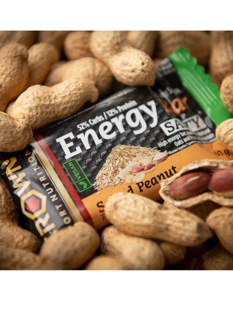 CROWN SPORT NUTRITION Crown Sport Nutrition Vegan Energy Bar, Salted Peanut Flavor, Box of 12 Units 60 Grams  - Image 2