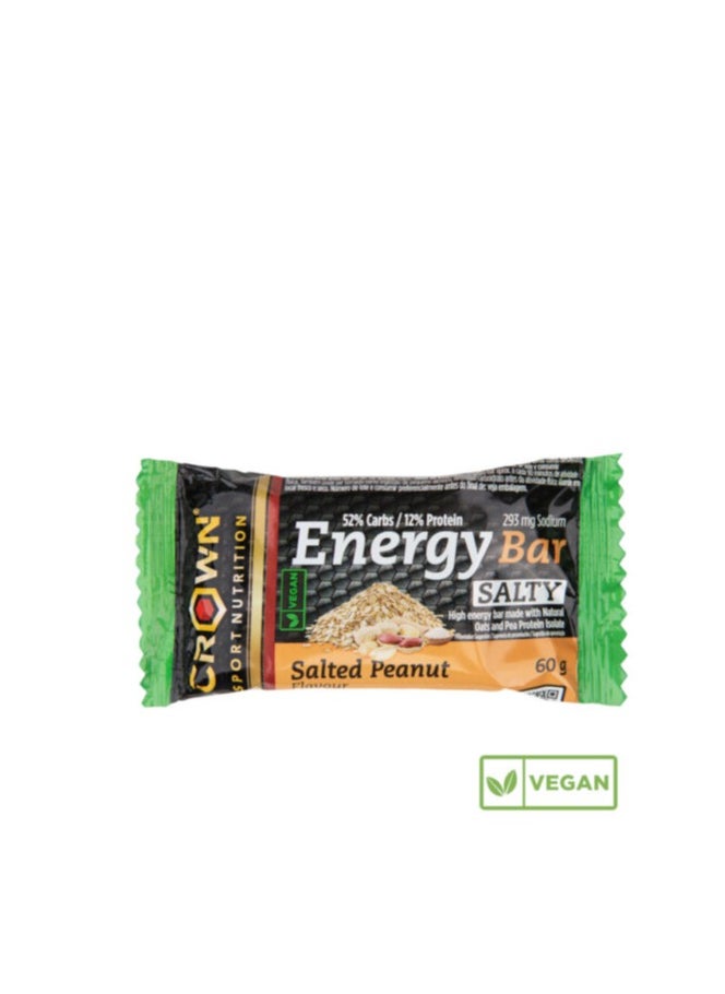 CROWN SPORT NUTRITION Crown Sport Nutrition Vegan Energy Bar, Salted Peanut Flavor, Box of 12 Units 60 Grams  - Image 3