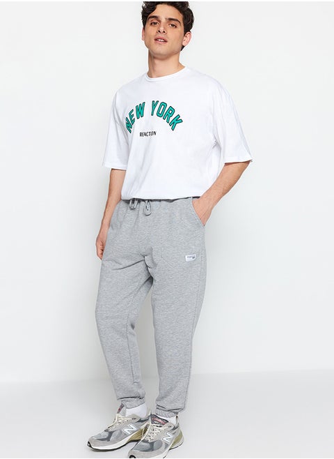 Gray Melange Regular Fit Sweatpants