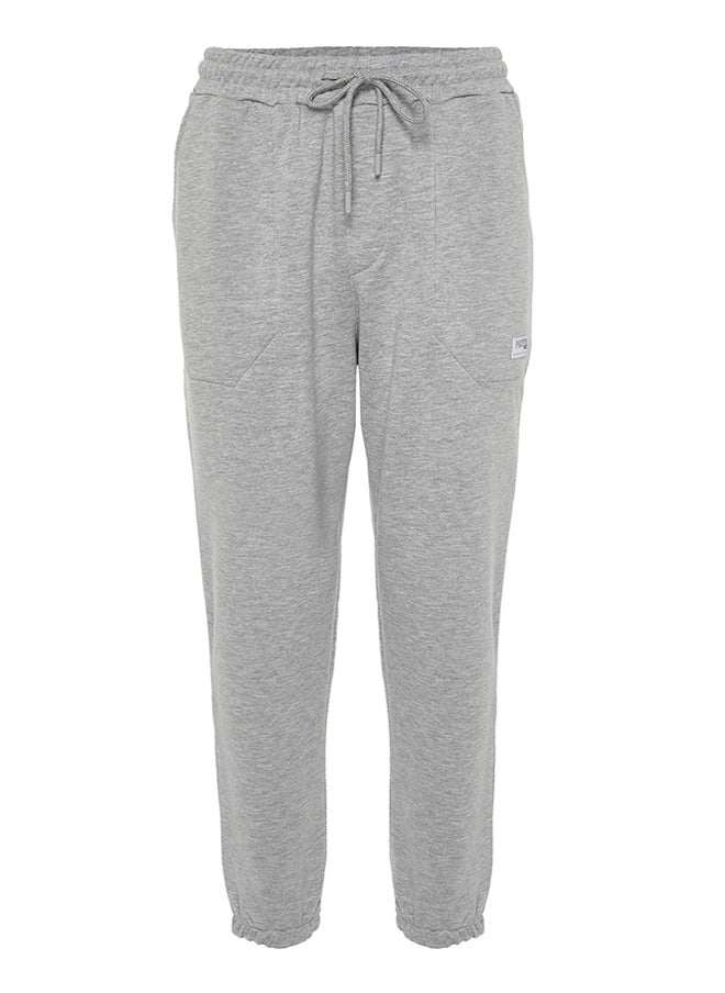 Gray Melange Regular Fit Sweatpants