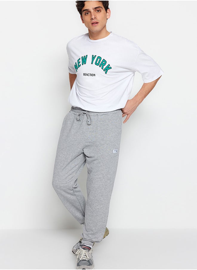 trendyol Gray Melange Regular Fit Sweatpants  - Image 3