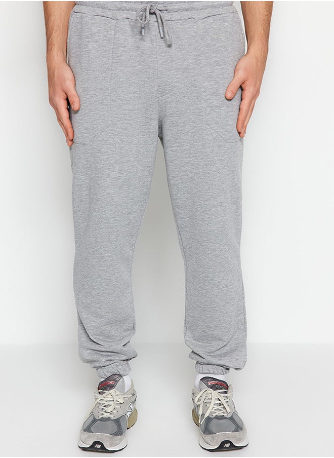 trendyol Gray Melange Regular Fit Sweatpants  - Image 4