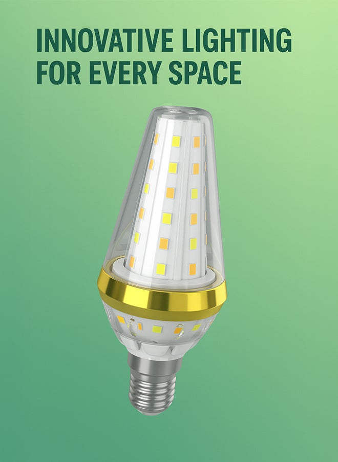 Vmax T024 LED Smart Cone Bulb 6W E14 Gold | 600lm Neutral White Light | 360° Beam Angle | Decorative Energy-Saving Lamp - Image 3