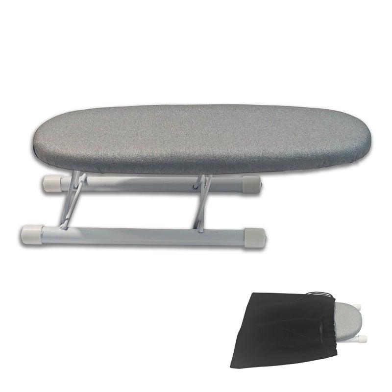 Aogigigio Mini Ironing Board Tabletop - Portable Folding Small Ironing Board with Black Velvet Drawstring Storage Bag, Compact Travel Iron Board for Sleeves, Collars and Small Areas - Image 1