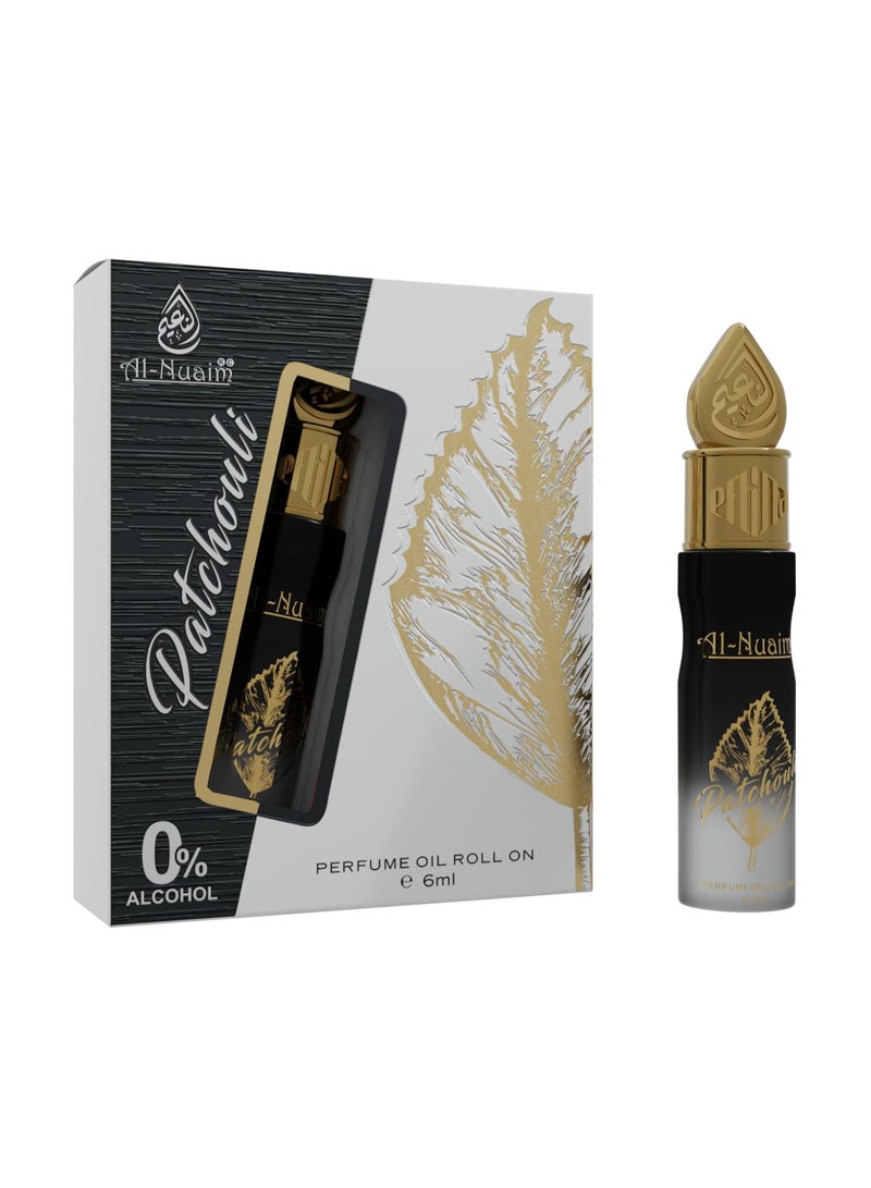 أل نواعم عطر الباتشولي من النعيم، رول أون 6 مل | زيت عطري مركز للجنسين، خالٍ من الكحول | عطر يدوم طويلاً، منعش، ترابي، وخشبي للرجال والنساء | حجم مناسب للجيب - Image 1