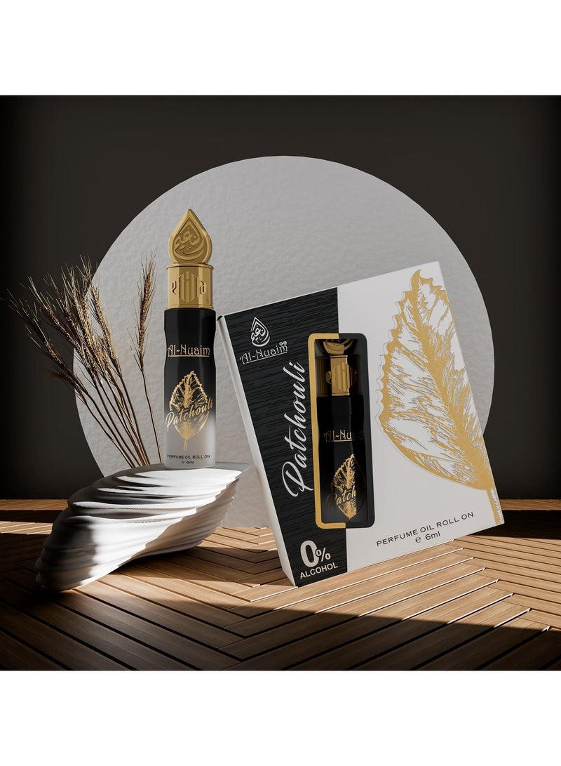 أل نواعم عطر الباتشولي من النعيم، رول أون 6 مل | زيت عطري مركز للجنسين، خالٍ من الكحول | عطر يدوم طويلاً، منعش، ترابي، وخشبي للرجال والنساء | حجم مناسب للجيب - Image 3