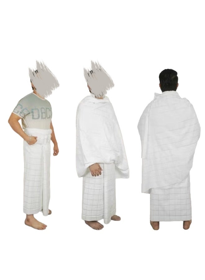 Men’s Ihram for Hajj & Umrah 2 Piece Set – Premium Microfiber Ahram Towel, Soft Skin-Friendly, Quick Dry, Lightweight Breathable Islamic Clothing, Large 105x210 cm White Ihram for Pilgrimage - Image 3