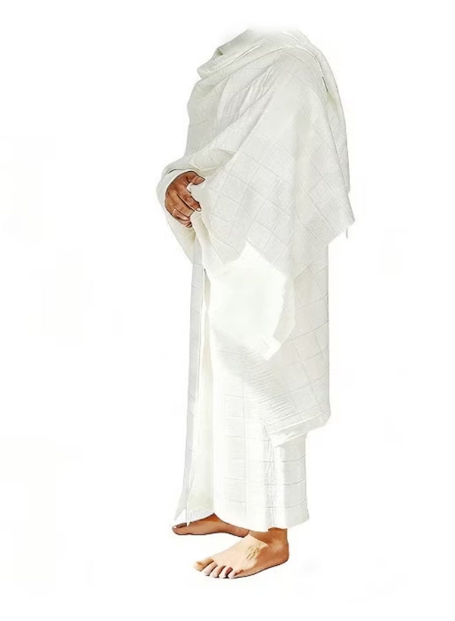Men’s Ihram for Hajj & Umrah 2 Piece Set – Premium Microfiber Ahram Towel, Soft Skin-Friendly, Quick Dry, Lightweight Breathable Islamic Clothing, Large 105x210 cm White Ihram for Pilgrimage - Image 2