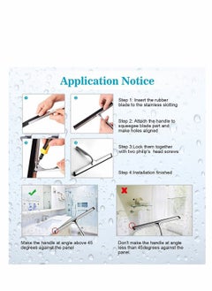 Shower Squeegee, Window Wiper Stainless Steel Window Cleaner With Self Adhesive Hook, Replaceable Wiper Blades Cleansing for Bathroom Household Kitchen Mirror Window Car Glass Shower Door - pzsku/ZED7233E7FF3754ACD716Z/45/_/1659060486/a2096a87-e291-4be9-b236-898a1ebeb182