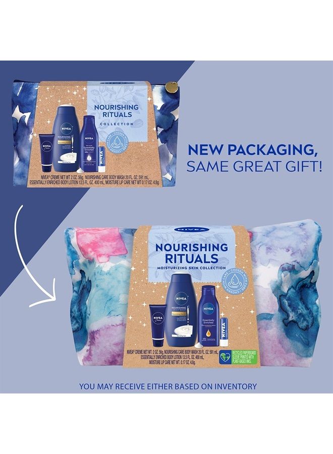 Nivea Skin Care Set For Her, Nourishing Body Wash, Moisturizing Body Lotion, Lip Balm Stick with Shea Butter, & Multi Purpose Face, Body & Foot Cream, 4 Piece Gift Set - Image 2