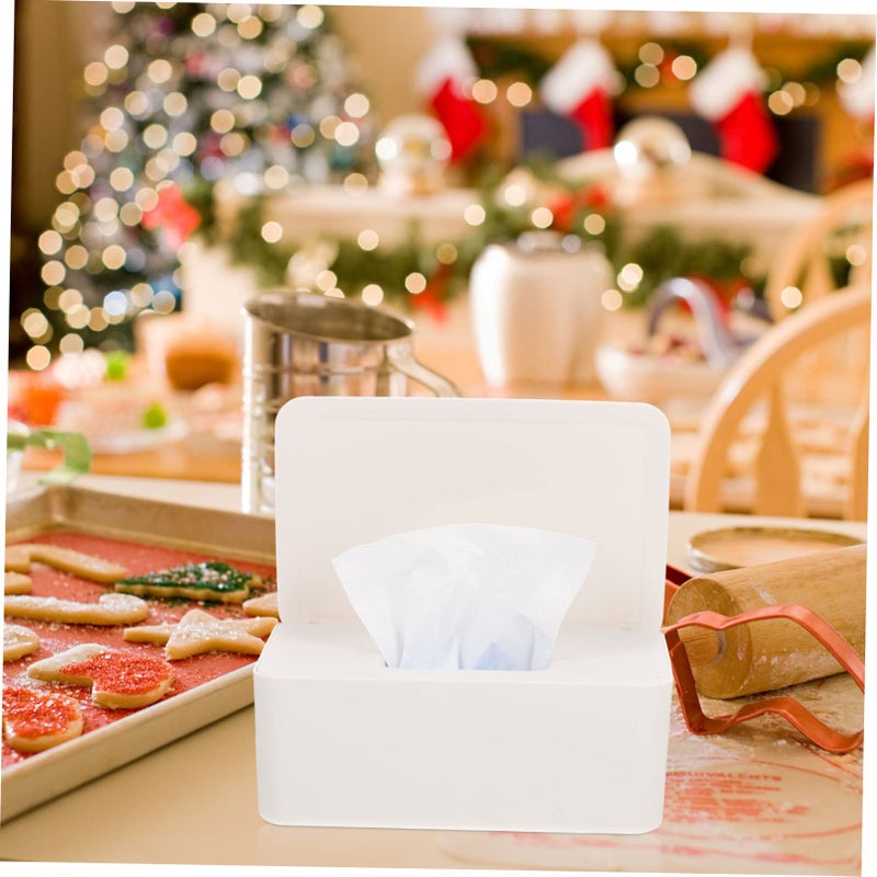 White Baby Wet Wipes Storage Box with Lid Dustproof Sealed Tissue Holder for Easy Access and Organization - Image 5