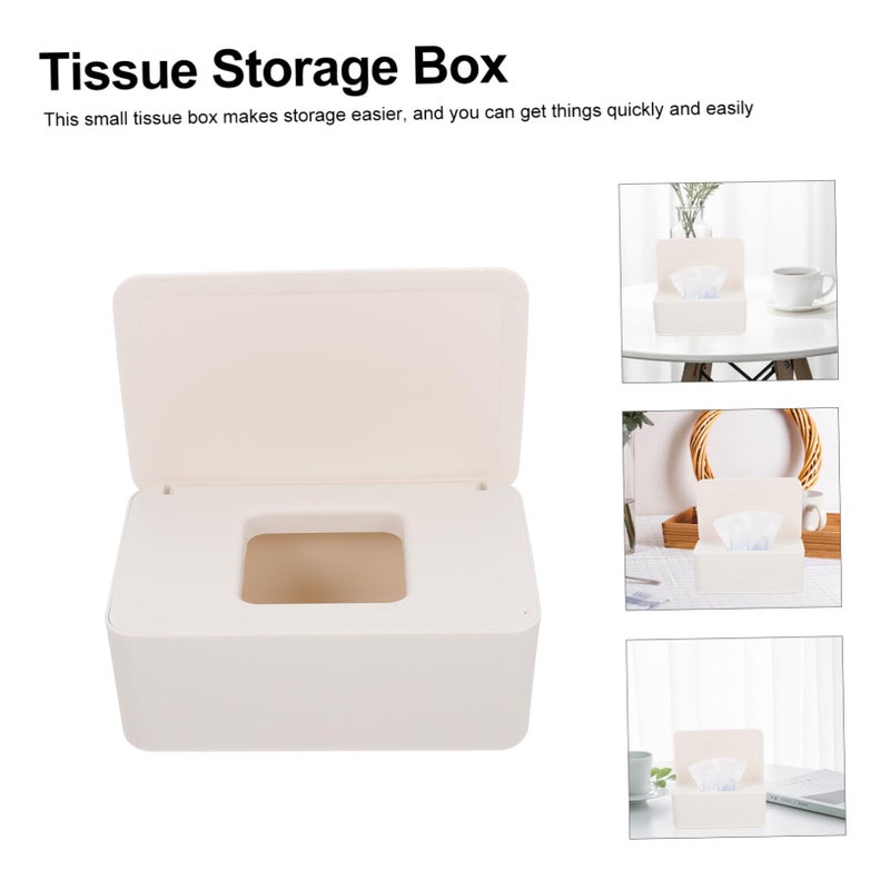 White Baby Wet Wipes Storage Box with Lid Dustproof Sealed Tissue Holder for Easy Access and Organization - Image 4