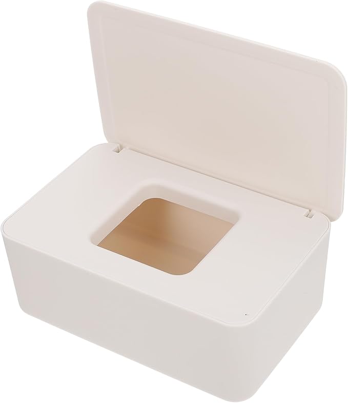 White Baby Wet Wipes Storage Box with Lid Dustproof Sealed Tissue Holder for Easy Access and Organization - Image 1