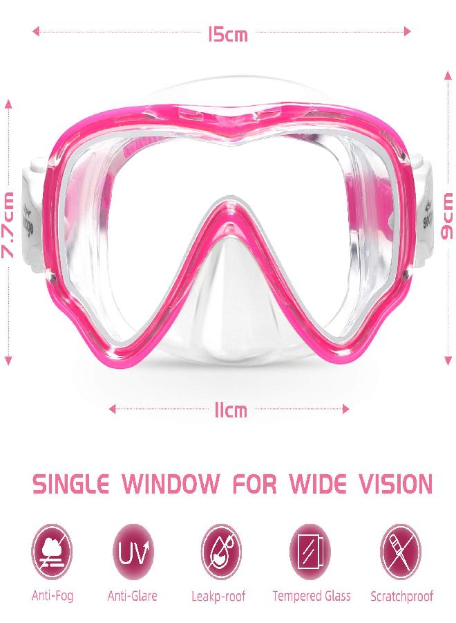 Seago Kids Snorkel Mask Swim Diving Scuba Mask Snorkel Gear for Kids Boys Girls Youth, Anti-Fog 180° Panoramic View Soft Silicone Skirt Kids Pool Underwater Swim Goggles with Nose Cover, Snorkel Equipment - Image 5