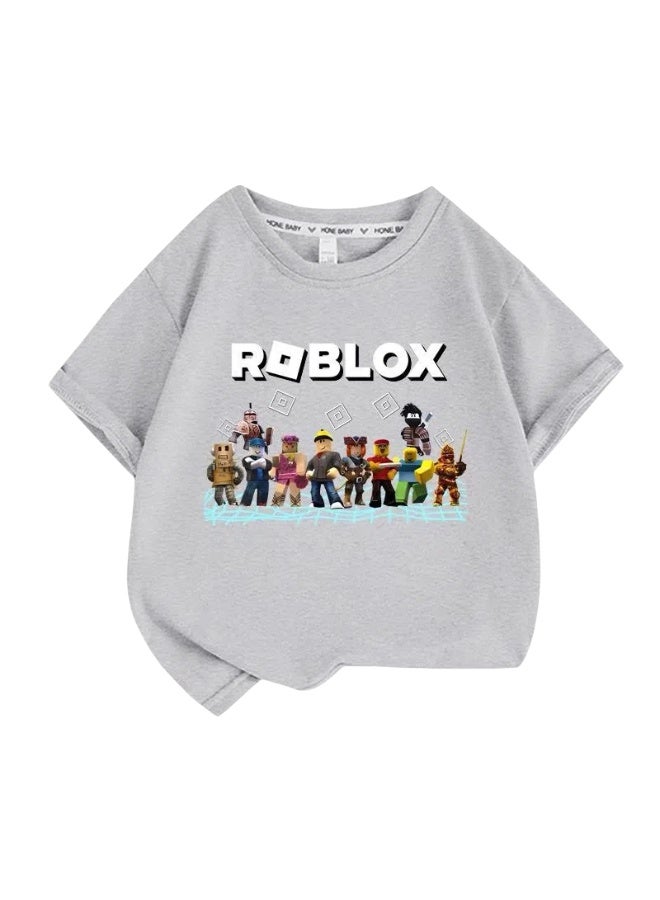Roblox children's clothing children's summer cotton short-sleeved t-shirt boys bottoming shirt sleeve tops summer thin clothes - Image 1