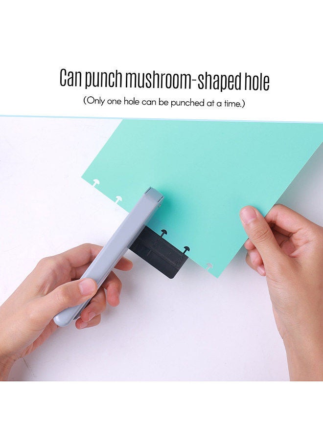 Handheld DIY Mushroom Single Hole Punch Puncher Paper Cutter with Ruler for Office Home School Students