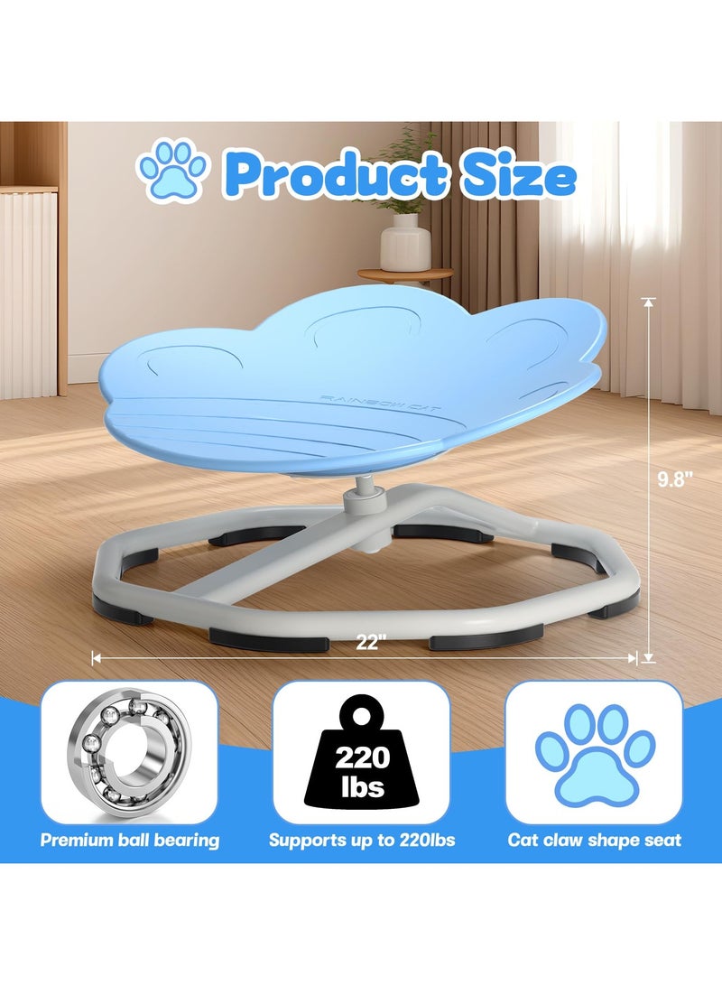 XiuWoo Cat Paw Sensory Spinning Chair for Autistic Kids, Sit and Spin Toys for Age over 3, 360° Sensory Spinning Chair, Sensory Balance Toys, Autism ADHD Chairs, Play Eqpt Relief Motion Sickness for Boys Girls,Light Blue - Image 2